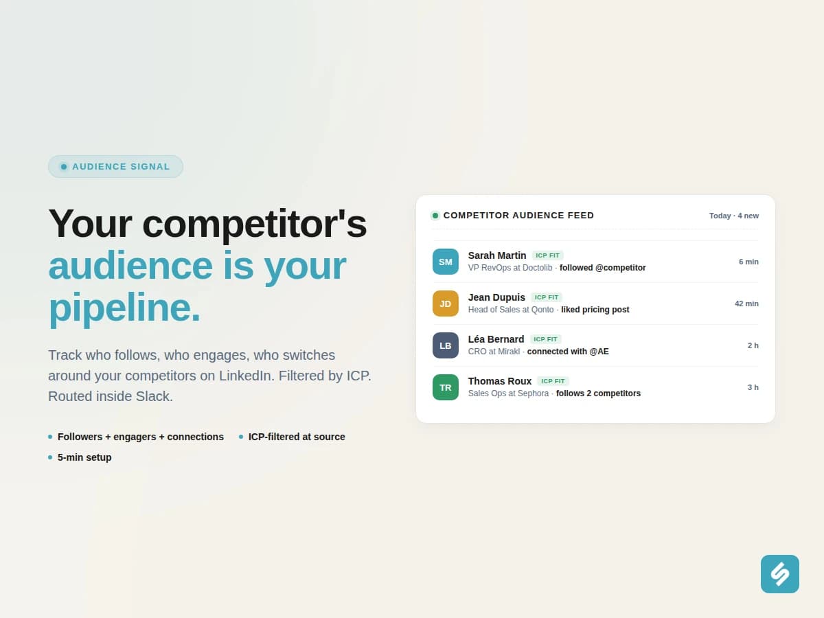 Track Competitor Audience and Followers on LinkedIn: turn their growth into your pipeline signal