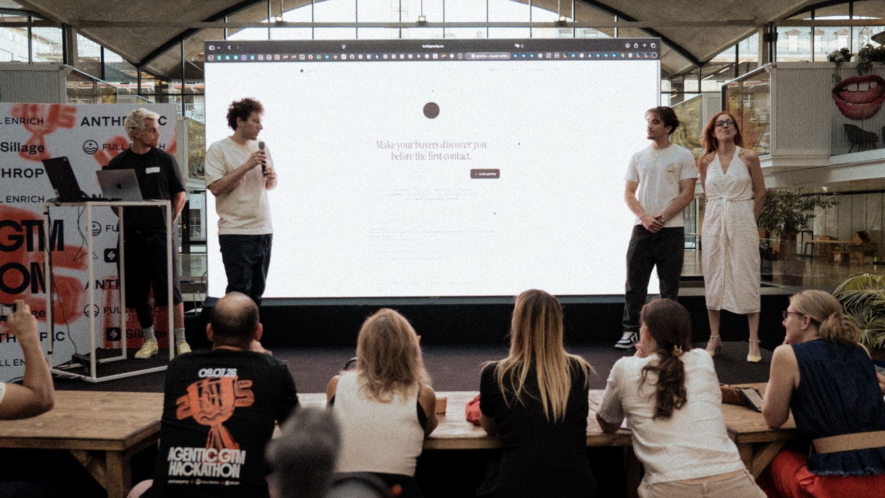A team pitching its GTM agent live on stage