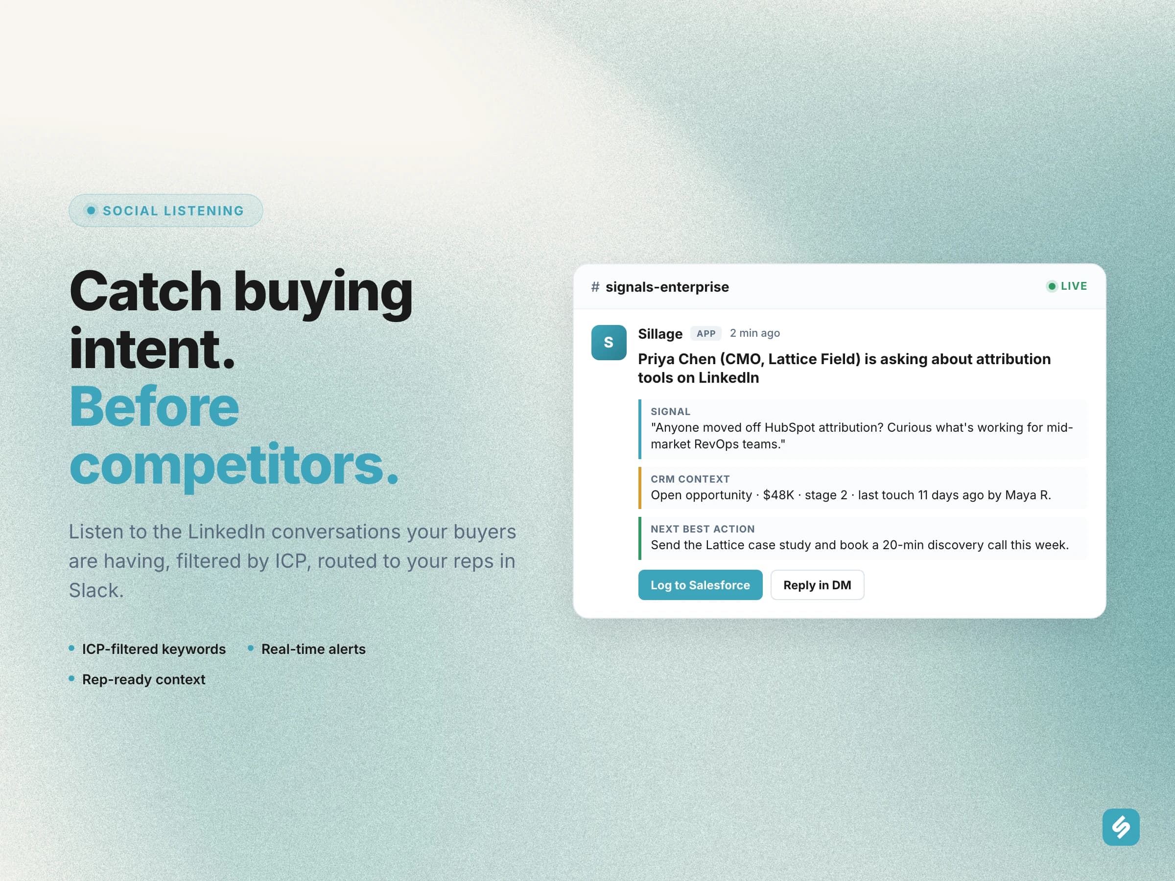 Listen to B2B buying conversations on LinkedIn before competitors do
